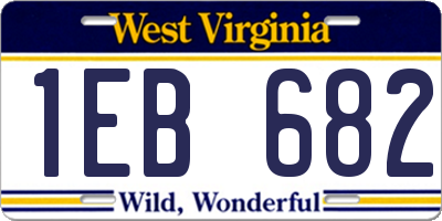 WV license plate 1EB682