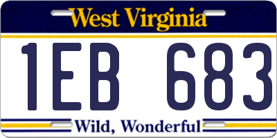 WV license plate 1EB683