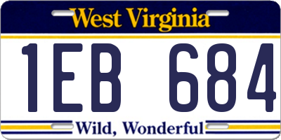 WV license plate 1EB684