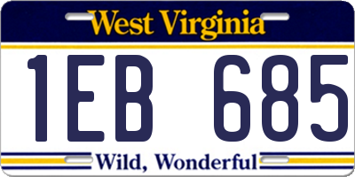 WV license plate 1EB685