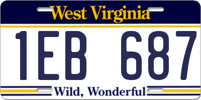 WV license plate 1EB687