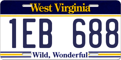 WV license plate 1EB688