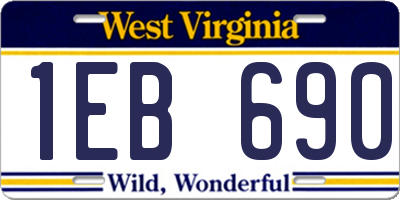 WV license plate 1EB690