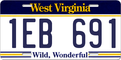 WV license plate 1EB691