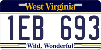WV license plate 1EB693