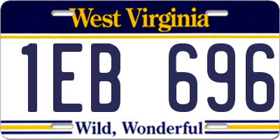 WV license plate 1EB696