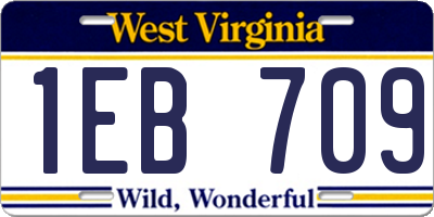 WV license plate 1EB709