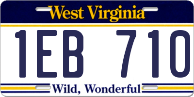 WV license plate 1EB710
