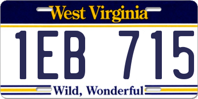 WV license plate 1EB715