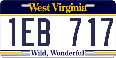 WV license plate 1EB717
