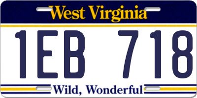 WV license plate 1EB718