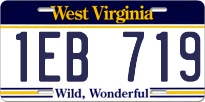 WV license plate 1EB719