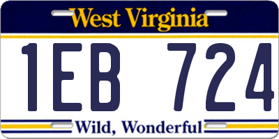 WV license plate 1EB724