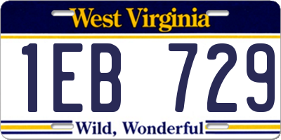 WV license plate 1EB729