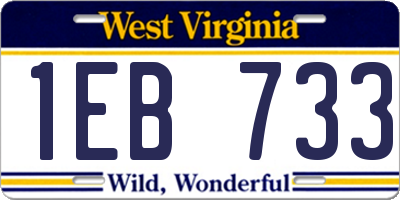 WV license plate 1EB733