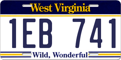 WV license plate 1EB741
