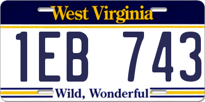 WV license plate 1EB743