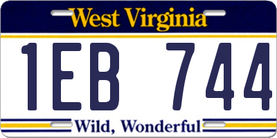 WV license plate 1EB744