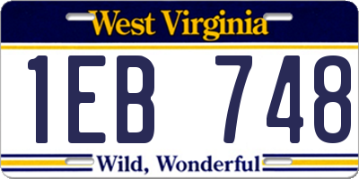 WV license plate 1EB748