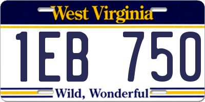 WV license plate 1EB750