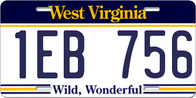 WV license plate 1EB756