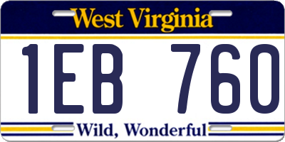 WV license plate 1EB760