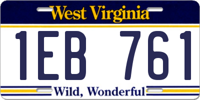 WV license plate 1EB761