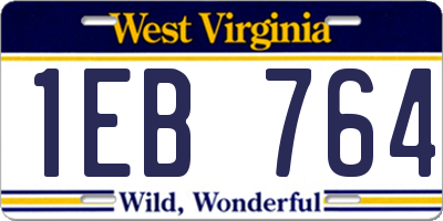 WV license plate 1EB764