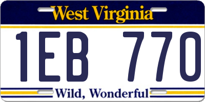 WV license plate 1EB770