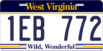 WV license plate 1EB772
