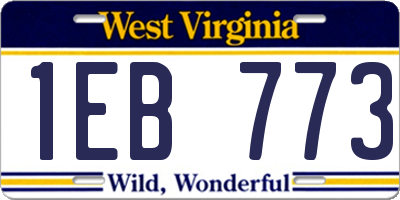 WV license plate 1EB773