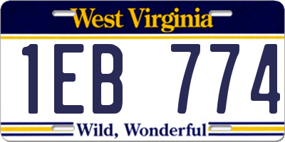 WV license plate 1EB774
