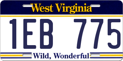 WV license plate 1EB775