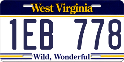 WV license plate 1EB778
