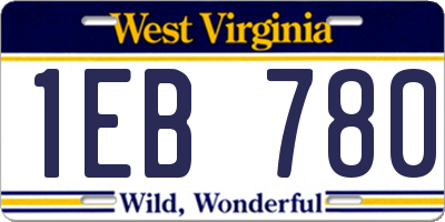 WV license plate 1EB780