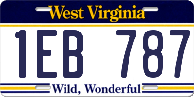 WV license plate 1EB787