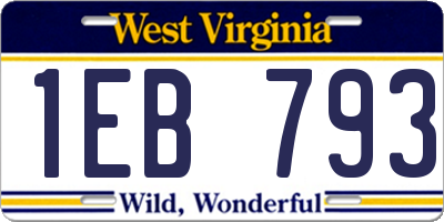 WV license plate 1EB793