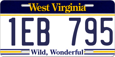WV license plate 1EB795