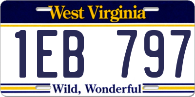 WV license plate 1EB797