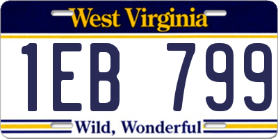 WV license plate 1EB799