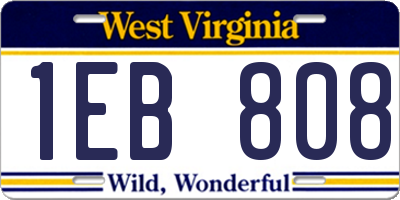 WV license plate 1EB808