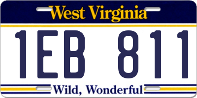 WV license plate 1EB811