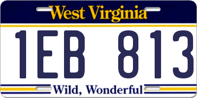 WV license plate 1EB813