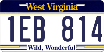WV license plate 1EB814