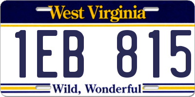 WV license plate 1EB815