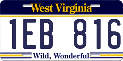 WV license plate 1EB816