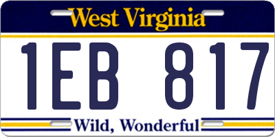 WV license plate 1EB817