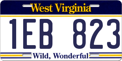 WV license plate 1EB823
