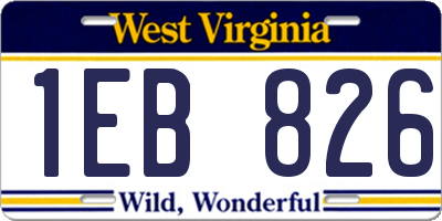 WV license plate 1EB826