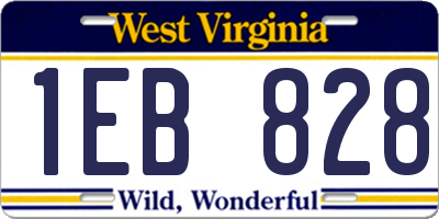 WV license plate 1EB828